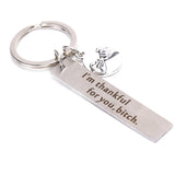 Sister Keychain Thankful For You Letter Logo Key Chain Keyfob Jewelry