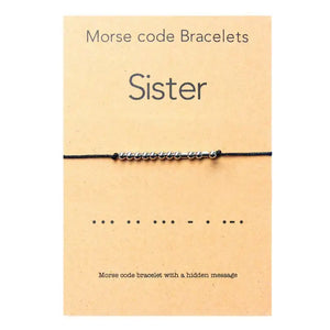 Sister Morse Code Bracelet Stainless Beads Always My Sister
