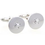 Silver Buttons Cufflink Cuff Link 2 Pairs