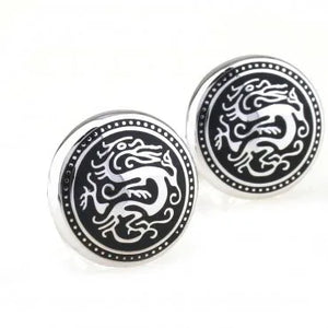 Silver Dragon Cufflink Cuff Link 1 Pair