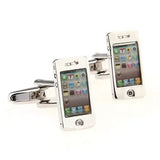 Silver iPhone Cufflink Cuff Link 4 Pairs