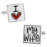Red Heart I Love You My Wife Wedding Cufflink Cuff Link