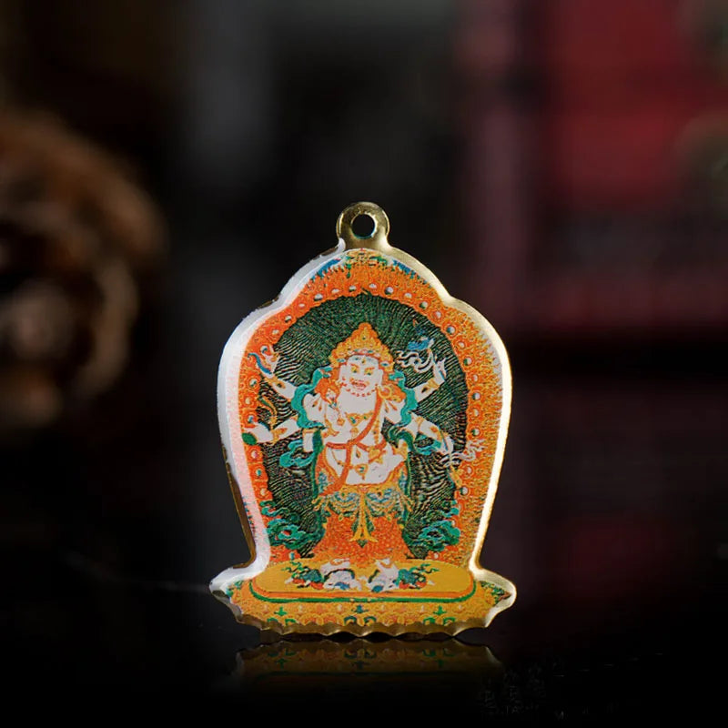 Mahagala Buddha Statue Thangka Pendant Tibetan Buddhism Copper Foil
