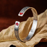Vintage Heart Sutra Buddha Bracelet for Men and Women