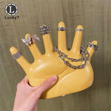 Six Finger Palm Jewelry Rack Resin Spray Paint Ring Necklace Storage Rack