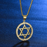 Star Hollow Pendant Necklace Crystal Inlaid Accessorie