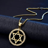 Star Hollow Pendant Necklace Crystal Inlaid Accessorie