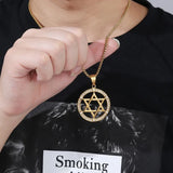 Star Hollow Pendant Necklace Crystal Inlaid Accessorie