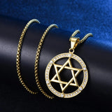 Star Hollow Pendant Necklace Crystal Inlaid Accessorie