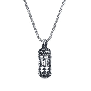 Vintage Tibetan Buddha Necklace Steel Pendant