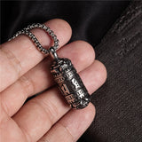 Vintage Tibetan Buddha Necklace Steel Pendant