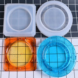 Circular 3D Silica Gel Epoxy Resin Ashtray Mold Set