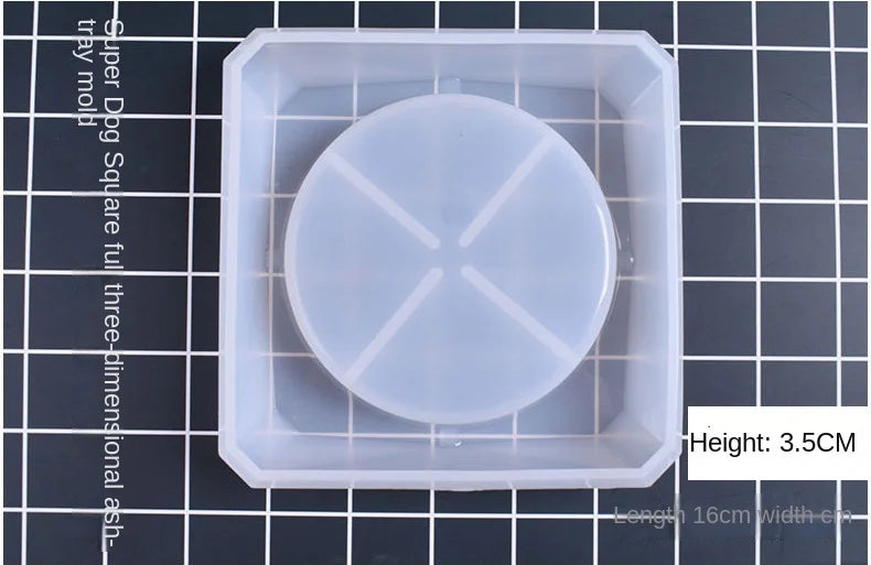 Circular 3D Silica Gel Epoxy Resin Ashtray Mold Set