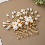 6-pc Women's Wedding Comb Set Pearl Bridal Hair Accessories Flower Jewelry Pins