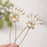 6-pc Women's Wedding Comb Set Pearl Bridal Hair Accessories Flower Jewelry Pins