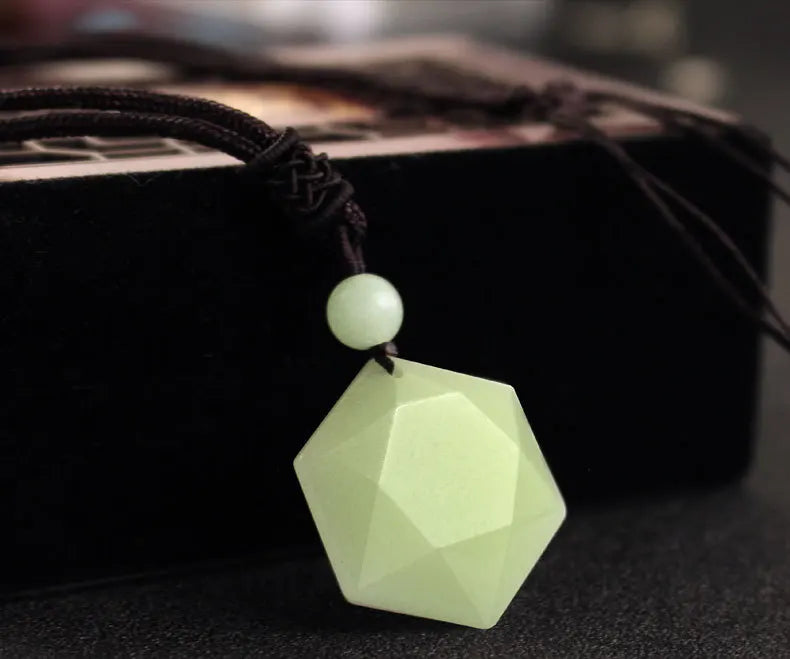 6-Pointed Star Necklace Double-Sided Luminous Stone Pendant Chain