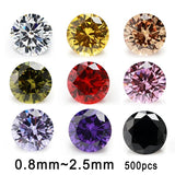 500pcs 5A CZ Round Loose Cubic Zirconia Stones Pink Lavender Violet