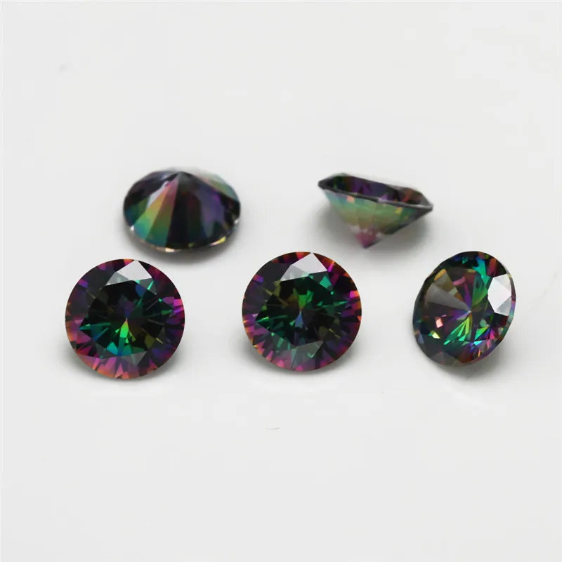 1.0~10mm Mix Multicolor CZ Round Cut Loose CZ Stone Synthetic Gems