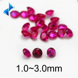1.0-3.0mm Red Synthetic Stone Round Cut for Jewelry