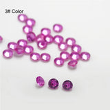 1.0-3.0mm Red Synthetic Stone Round Cut for Jewelry