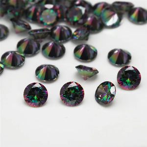 1-10mm Round CZ Stone Loose Multiolor Synthetic Gems