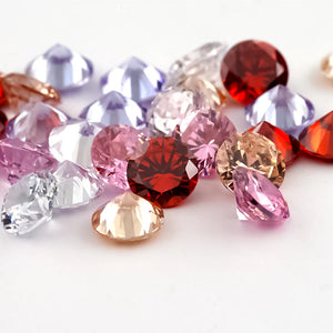 1-12mm CZ Beads Garnet Pink Champagne Lavender Loose Cubic Zirconia
