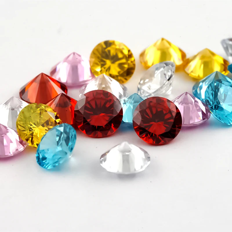 1-12mm CZ Beads SeaBlue Garnet GoldenYellow Pink Mix Colors