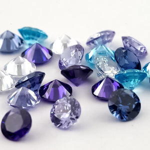 1-12mm CZ Beads SeaBlue Tanzanite Violet Lavender Mixed Colors Round Stones
