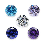 1-12mm CZ Beads SeaBlue Tanzanite Violet Lavender Mixed Colors Round Stones