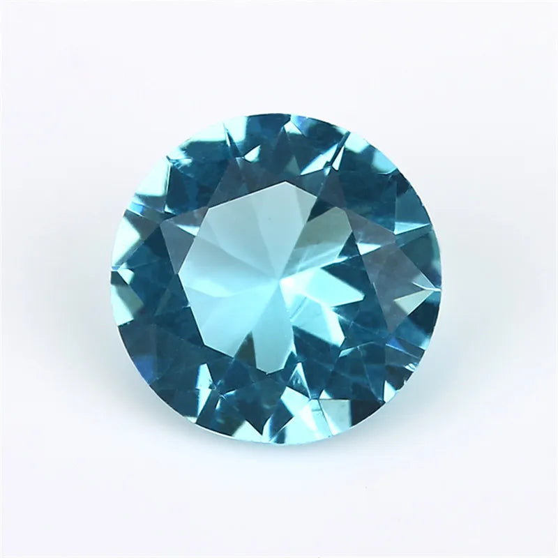 1~12mm Light SeaBlue Round Glass Stone Synthetic Gems