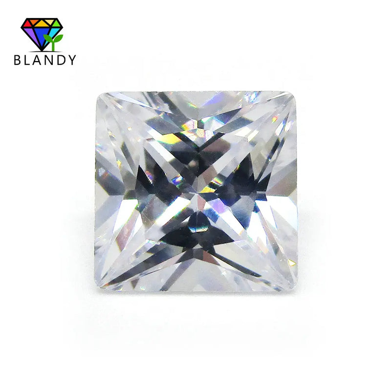 5A Square CZ Stone Princess Cut Loose CZ Gems 1.5-12mm