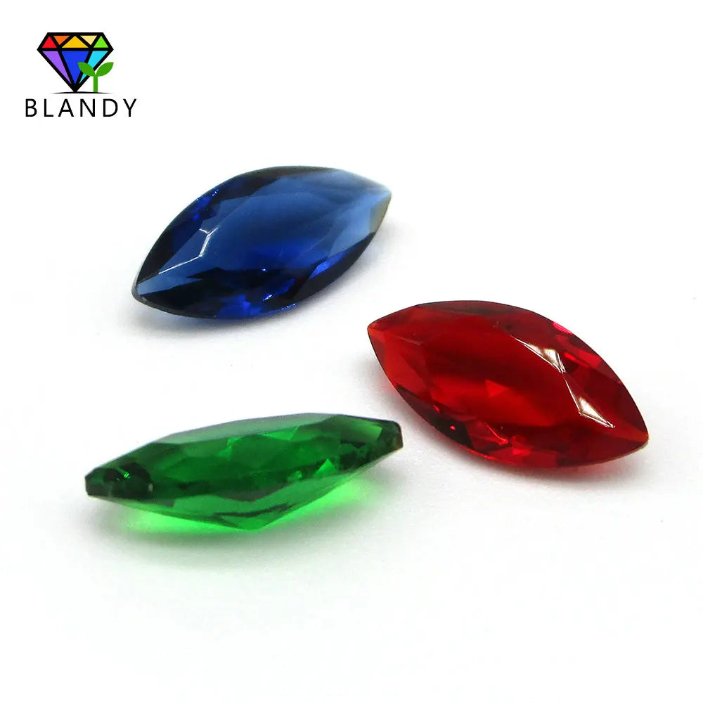 1.5x3~8x16mm Marquise Green Glass Gems Stone Loose Beads