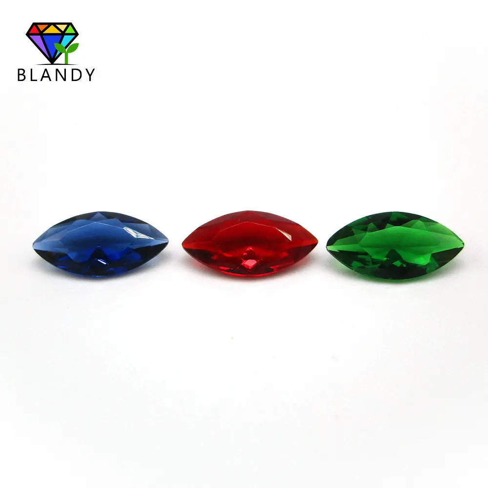 1.5x3~8x16mm Marquise Green Glass Gems Stone Loose Beads