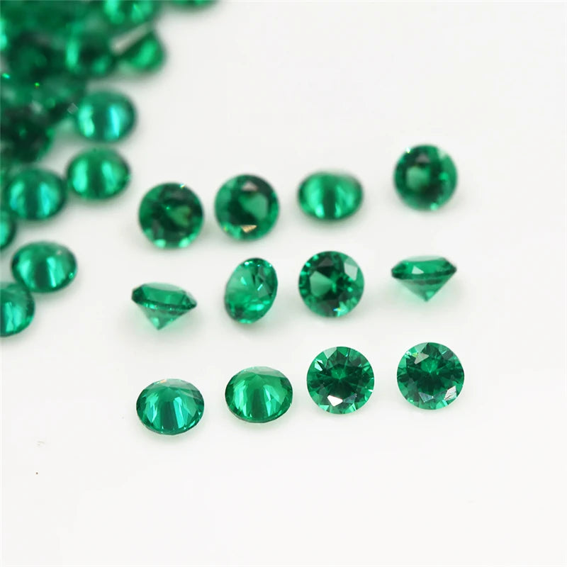 Green Nano Synthetic Gems Stone 1-3mm Round Shape