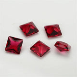 Red Green Square Glass Stone Synthetic Gems 2x2~12x12mm