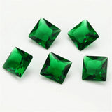 Red Green Square Glass Stone Synthetic Gems 2x2~12x12mm