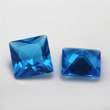 Red Green Square Glass Stone Synthetic Gems 2x2~12x12mm