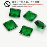 Square Loose Glass Stone Synthetic Gems Red Green Garnet 2x2~12x12mm