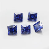 Princess Cut CZ Stone 5A CZ Square Shape Green Sea Coffee Tanzanite