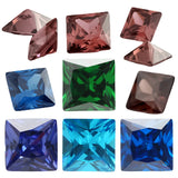 Princess Cut CZ Stone 5A CZ Square Shape Green Sea Coffee Tanzanite