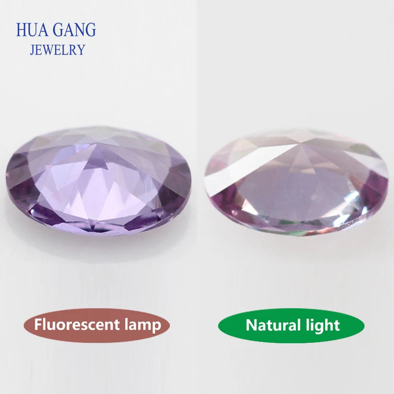 Synthetic Corundum Oval Cut 46# Discolor Stone 2x3~10x14mm