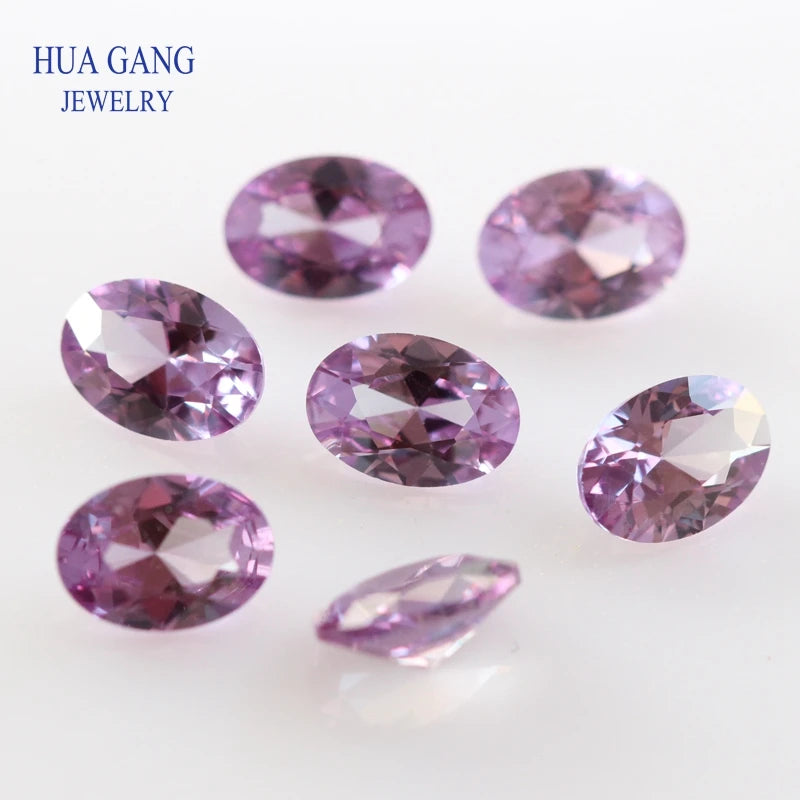 Synthetic Corundum Oval Cut 46# Discolor Stone 2x3~10x14mm