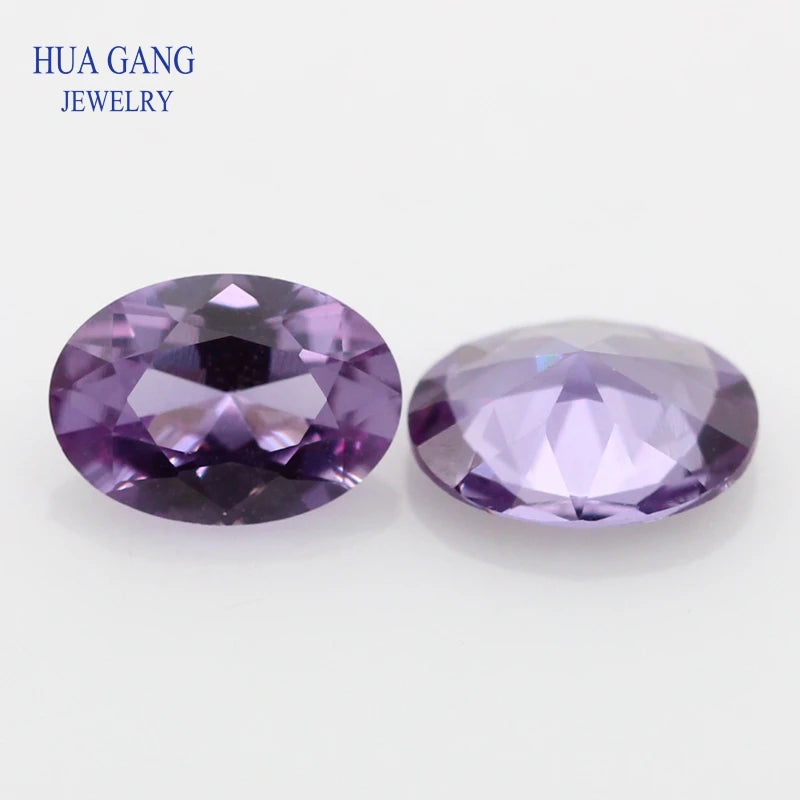 Synthetic Corundum Oval Cut 46# Discolor Stone 2x3~10x14mm