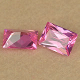 5A Rectangle Shape CZ Stone Pink Violet Champagne Orange Synthetic CZ Gems