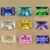 5A Rectangle Shape CZ Stone Pink Violet Champagne Orange Synthetic CZ Gems