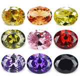 AAAAA Oval CZ Stone 11 Colors 2x3~13x18mm Golden Yellow ,Olive , Garnet, Pink