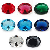 Synthetic Oval Glass Stone 2x3-13x18mm Rose Red & Sea Green Garnet