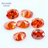 Orange CZ Oval Cut Gems 2x3~18x25mm Synthetic Cubic Zirconia for Jewelry