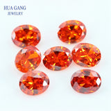Orange CZ Oval Cut Gems 2x3~18x25mm Synthetic Cubic Zirconia for Jewelry