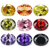 Oval CZ Stones Pink Golden Yellow Violet Garnet Red